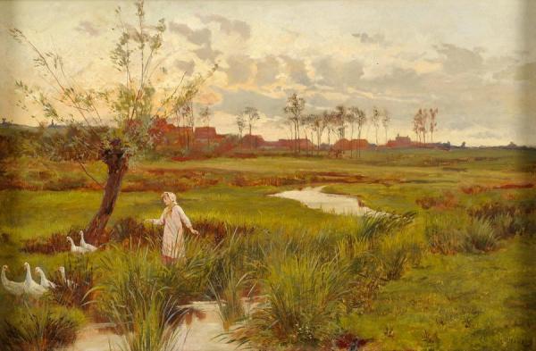 The Goose Girl by Alice Mary Havers Oil Painting Reproductions