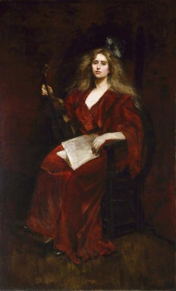 Natalie With Violin by Alice Pike Barney
