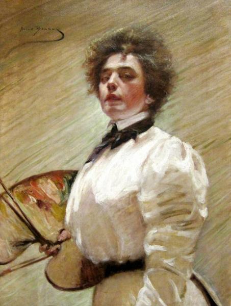 Self-portrait With Palette by Alice Pike Barney Oil Painting Reproductions
