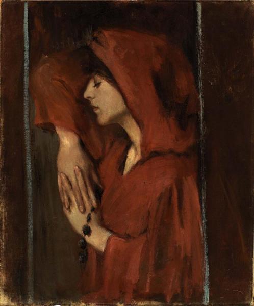 Woman With Red Hood by Alice Pike Barney Oil Painting Reproductions
