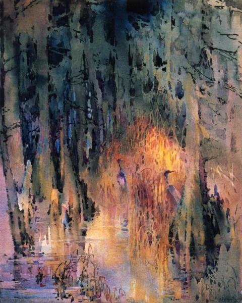 Bayou Scene by Alice Ravenel Huger Smith Oil Painting Reproductions