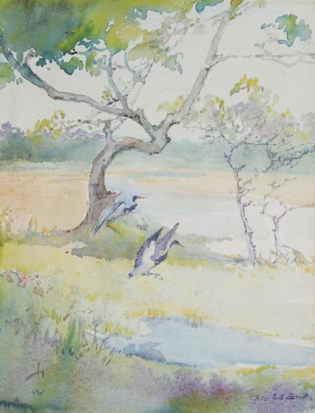 Heron Alighting by Alice Ravenel Huger Smith Oil Painting Reproductions