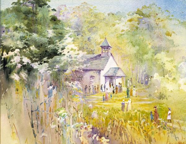 The Plantation Church From The Series A Carolina Rice Plantation Of The Fifties by Alice Ravenel Huger Smith