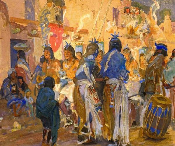 Santo Domingo Corn Dance by Allen Tupper True Oil Painting Reproductions