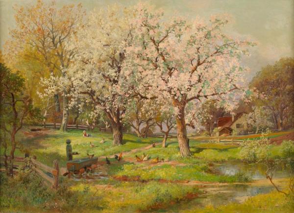 Apple Blossoms by Alois Arnegger Oil Painting Reproductions