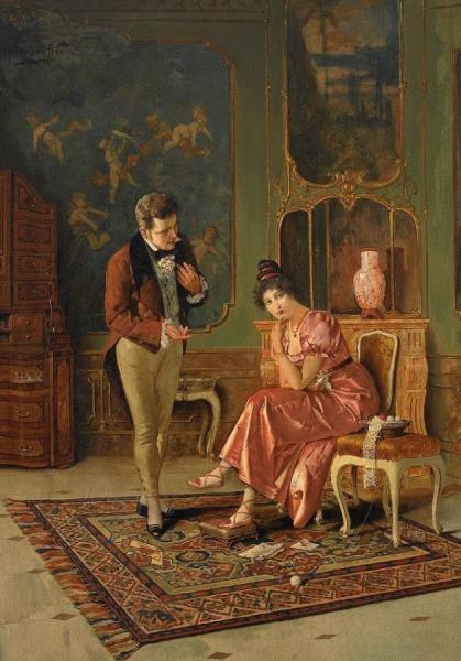 Alois Heinrich Priechenfried A Young Couple In The Salon