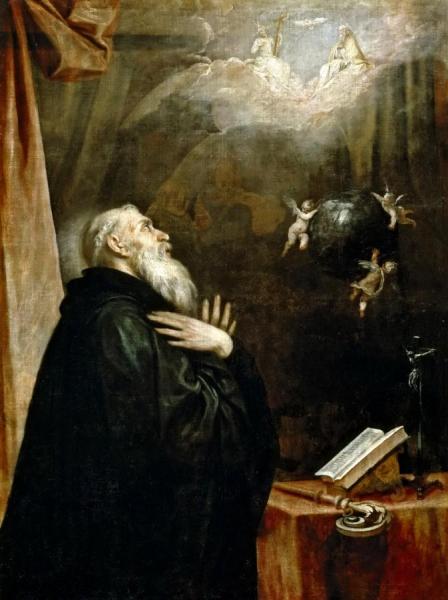 Alonso Cano Vision Of St. Benedict With Three Angels