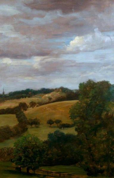 Hilly Landscape by Alphonse Legros