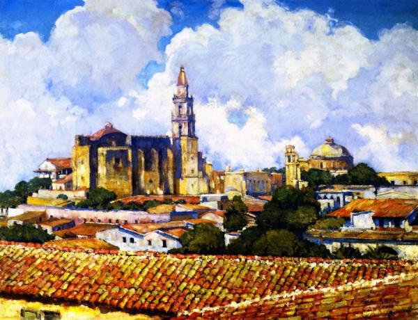 After The Shower, Cuernavaca by Alson Skinner Clark Oil Painting Reproductions
