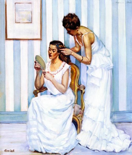 In The Dressing Room by Alson Skinner Clark Oil Painting Reproductions