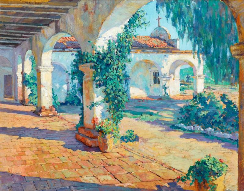 Alson Skinner Clark San Juan Capistrano Mission, Mission Cloisters, 1921