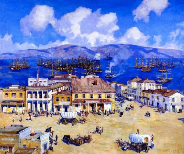 The Arrival Of The 'oregon' At San Francisco by Alson Skinner Clark