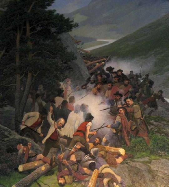 Battle Of Kringen by Amaldus Clarin Nielsen Oil Painting Reproductions