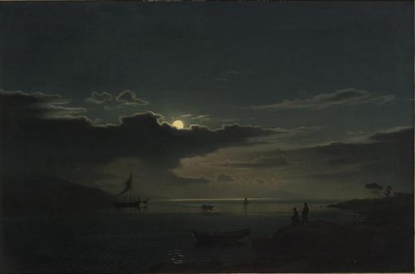 Coastal Landscape In Moonlight by Amaldus Clarin Nielsen