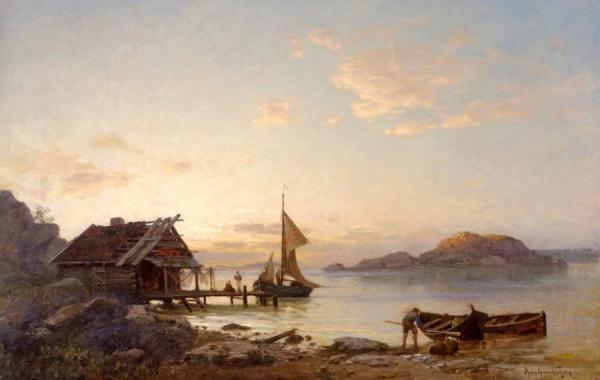 Evening On The Coast,1930 by Amaldus Clarin Nielsen