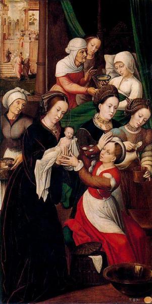 The Nativity Of The Virgin by Ambrosius Benson