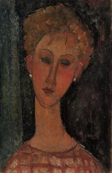 A Blond Wearing Earings by Amedeo Modigliani