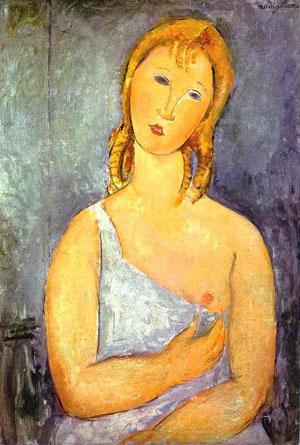 Girl In A White Chemise by Amedeo Modigliani