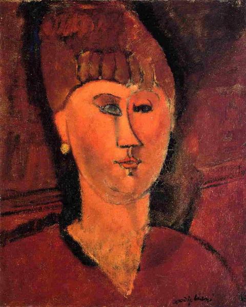 Head Of Red-haired Woman by Amedeo Modigliani
