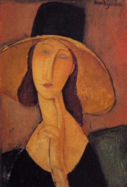 Jeanne Hebuterne In A Large Hat by Amedeo Modigliani