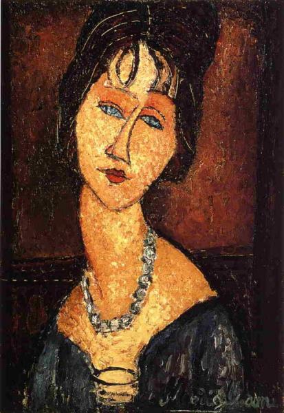 Jeanne Hebuterne With Necklace by Amedeo Modigliani