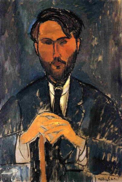 Leopold Zborowski With Cane by Amedeo Modigliani