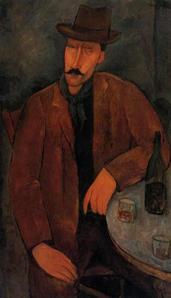 Man With A Glass Of Wine by Amedeo Modigliani