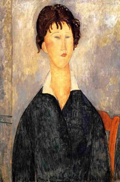 Portrait Of A Woman With A White Collar by Amedeo Modigliani