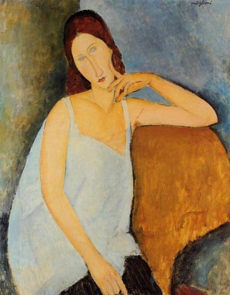 Portrait Of Jeanne Hebuterne by Amedeo Modigliani Oil Painting Reproductions