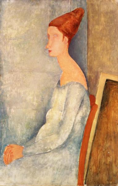 Portrait Of Jeanne Hebuterne Seated In Profile by Amedeo Modigliani Oil Painting Reproductions