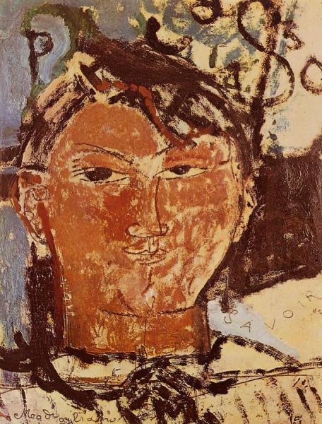 Portrait Of Pablo Picasso by Amedeo Modigliani