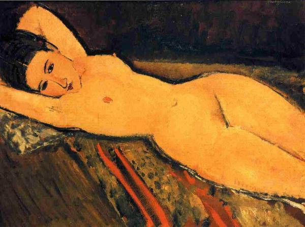 Reclining Nude, Arms Folded Under Her Head by Amedeo Modigliani