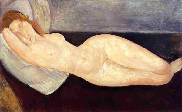 Reclining Nude, Head On Right Arm by Amedeo Modigliani