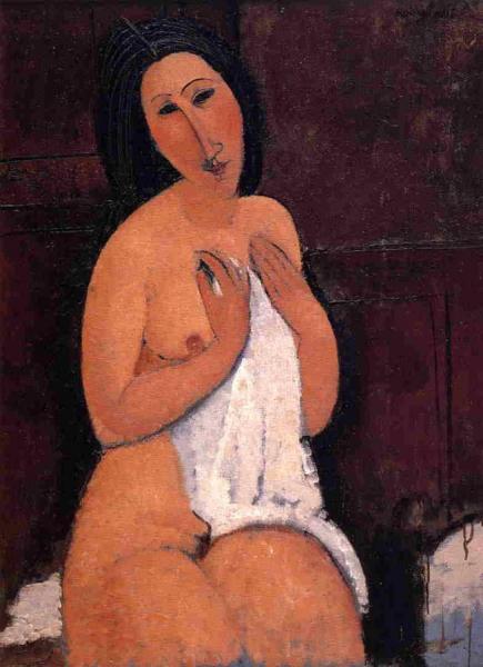 Seated Nude With Shift by Amedeo Modigliani