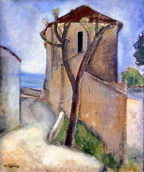 Tree And Houses by Amedeo Modigliani