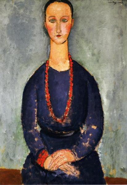 Woman In A Red Necklace by Amedeo Modigliani