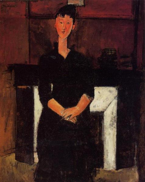 Woman Seated In Front Of A Fireplace by Amedeo Modigliani