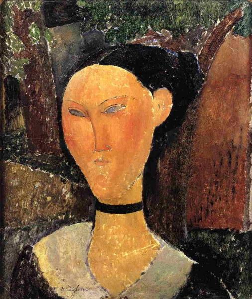 Woman With Velvet Ribbon by Amedeo Modigliani