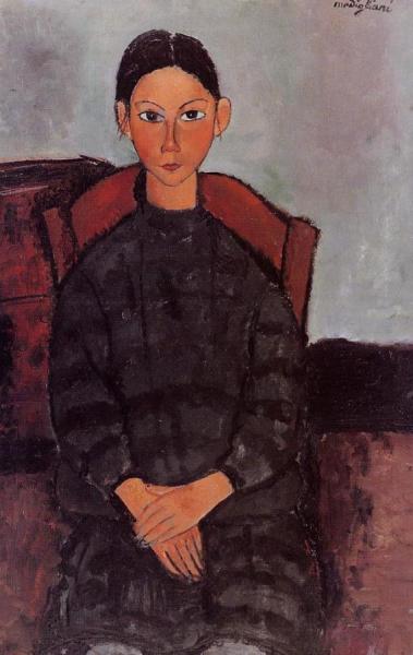 Young Girl In A Black Apron by Amedeo Modigliani