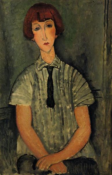 Young Girl In A Striped Blouse by Amedeo Modigliani