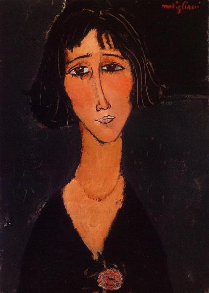 Young Girl Wearing A Rose by Amedeo Modigliani