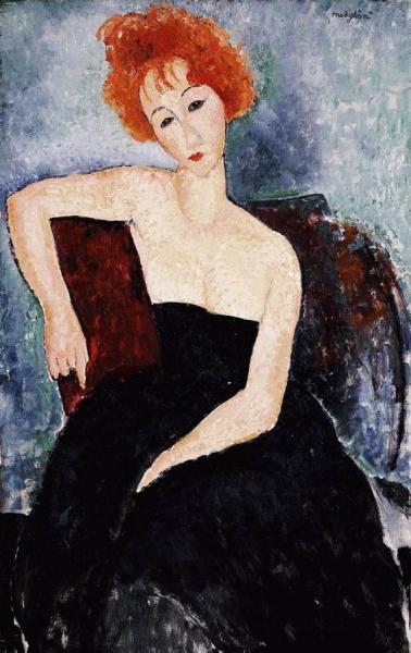 Young Redhead In An Evening Dress by Amedeo Modigliani