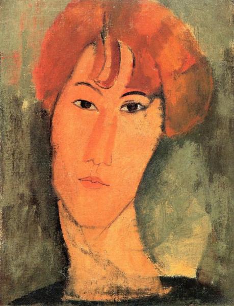 Young Redheaded Woman In A Collard by Amedeo Modigliani Oil Painting Reproductions