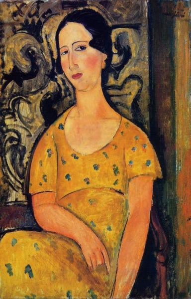 Young Woman In A Yellow Dress by Amedeo Modigliani