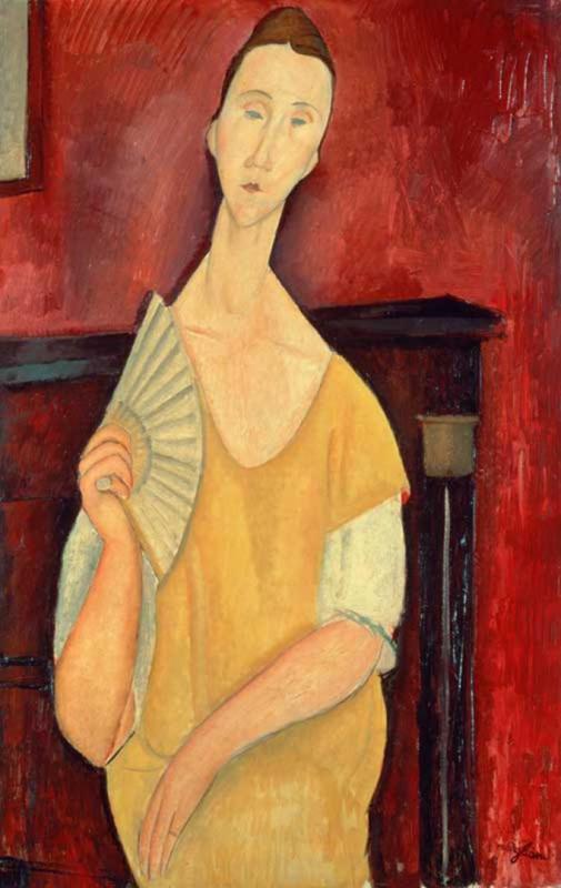 Woman With A Fan, 1919 by Amedeo Modigliani