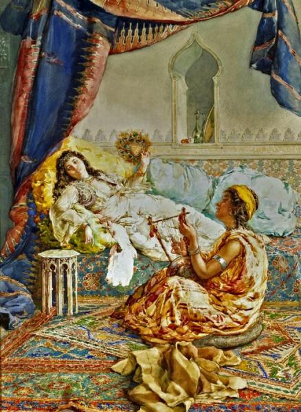 A Musical Interlude by Amedeo Simonetti Oil Painting Reproductions