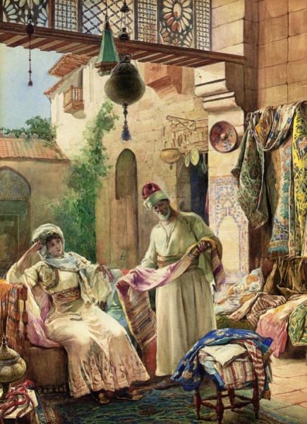 Presenting His Finest Fabrics by Amedeo Simonetti Oil Painting Reproductions