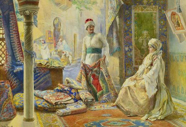 The Rug Merchant by Amedeo Simonetti Oil Painting Reproductions