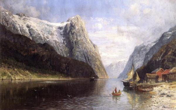 Fishing Boats On A Fjord by Anders Monsen Askevold