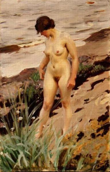 Nude By The Shore by Anders Zorn